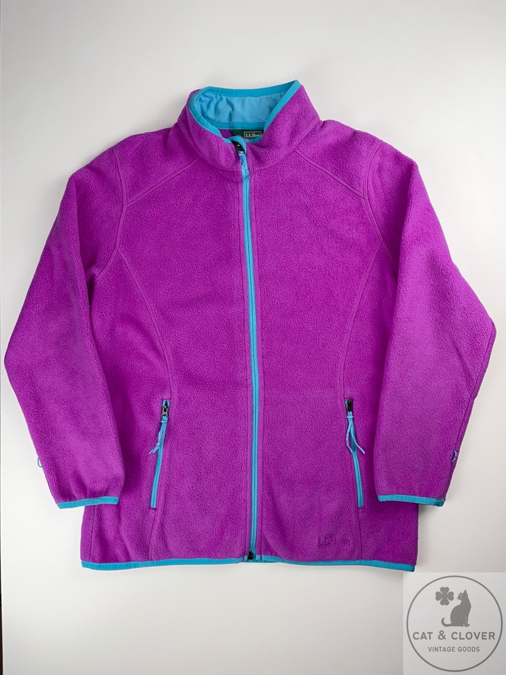 L.L. Bean 2016 Purple Teal Colorblock Fleece Double Up Liner Youth XL (18)
